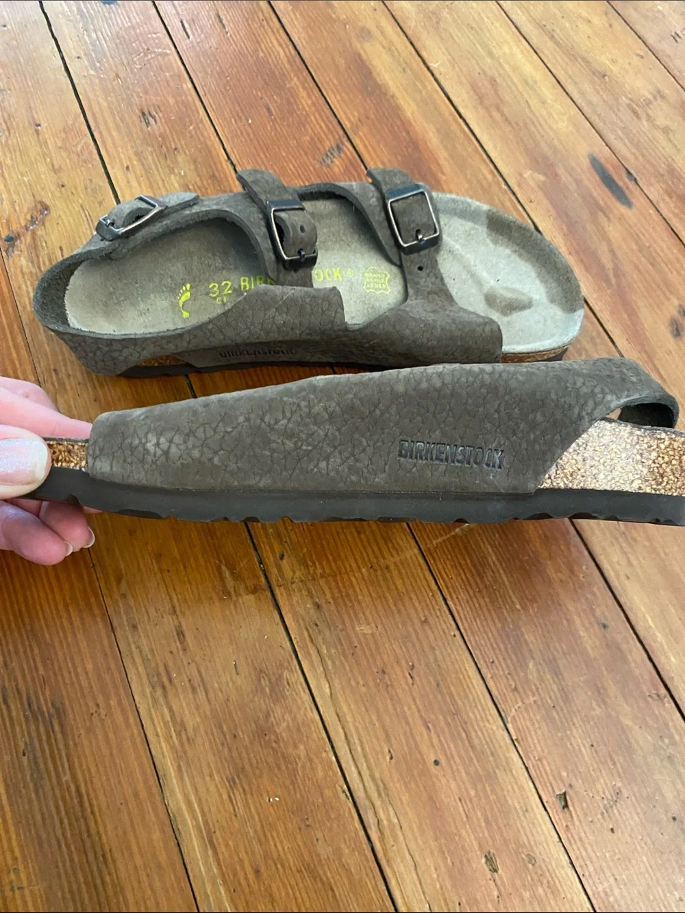 Birkenstock Kids Brown Leather Sandals with Back Strap Size 1 / 32 Kid